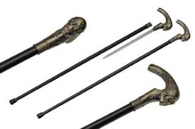 ALIEN HEAD CANE WITH DETACHABLE KNIFE/ SWORD