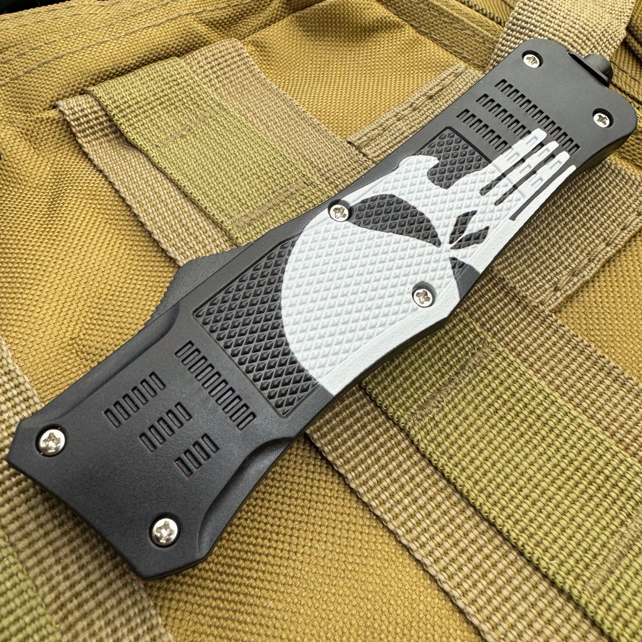 9" Punisher Tactical OTF Pocket Knife Drop Point Blade