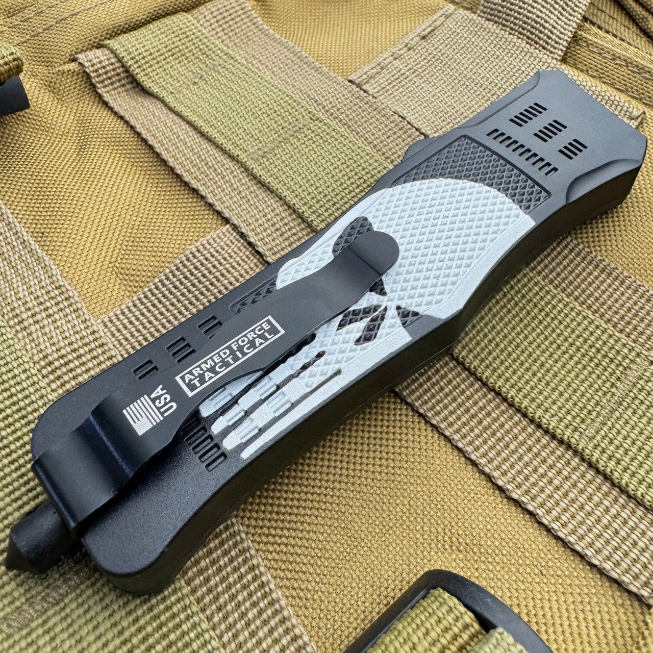 9" Punisher Tactical OTF Pocket Knife Drop Point Blade
